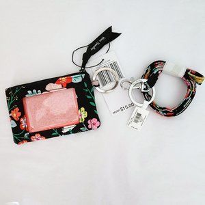Vera Bradley Zip ID Case and Lanyard  - Tangerine Twist, Signature Cotton New